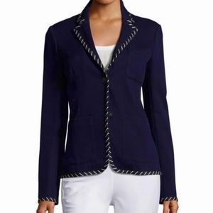 NWT rag & bone Navy Blue Redgrave Whipstitch Cotton Blazer Size 6